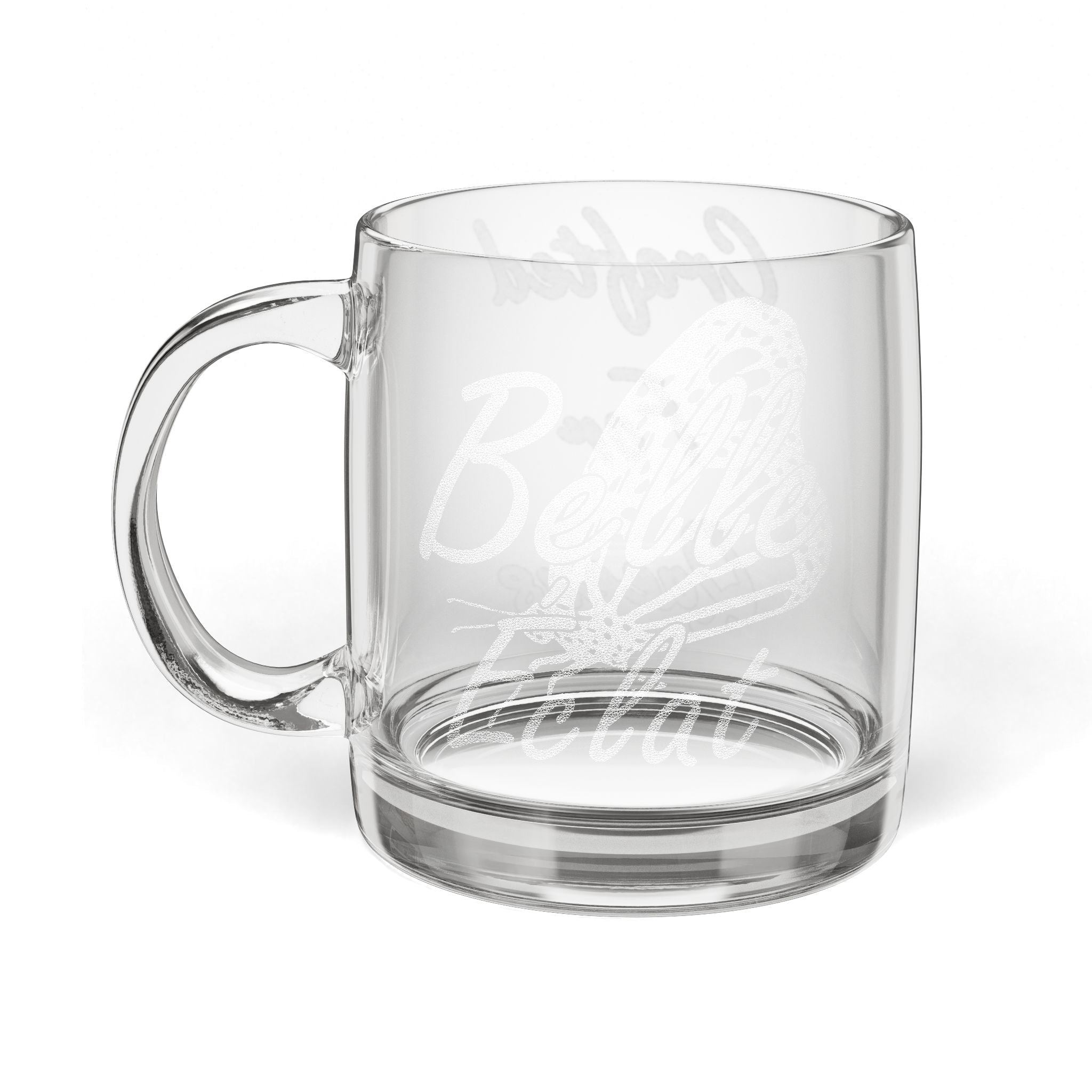 Engraved Glass Coffee Mug — 12.25 oz