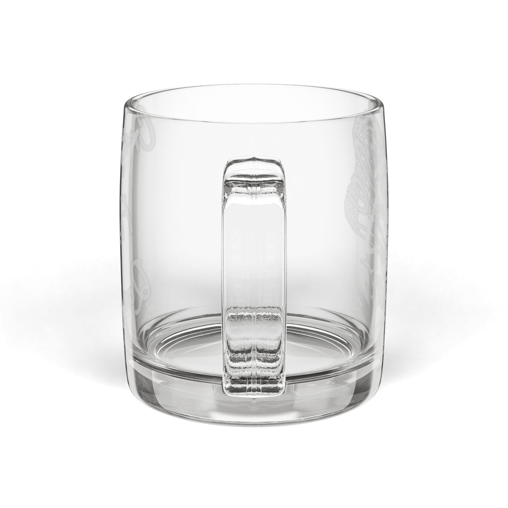 Engraved Glass Coffee Mug — 12.25 oz