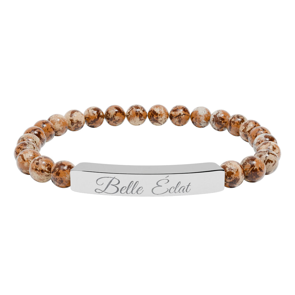 Natural Stone Stretch Bracelet (Engraved)