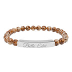 Natural Stone Stretch Bracelet (Engraved)
