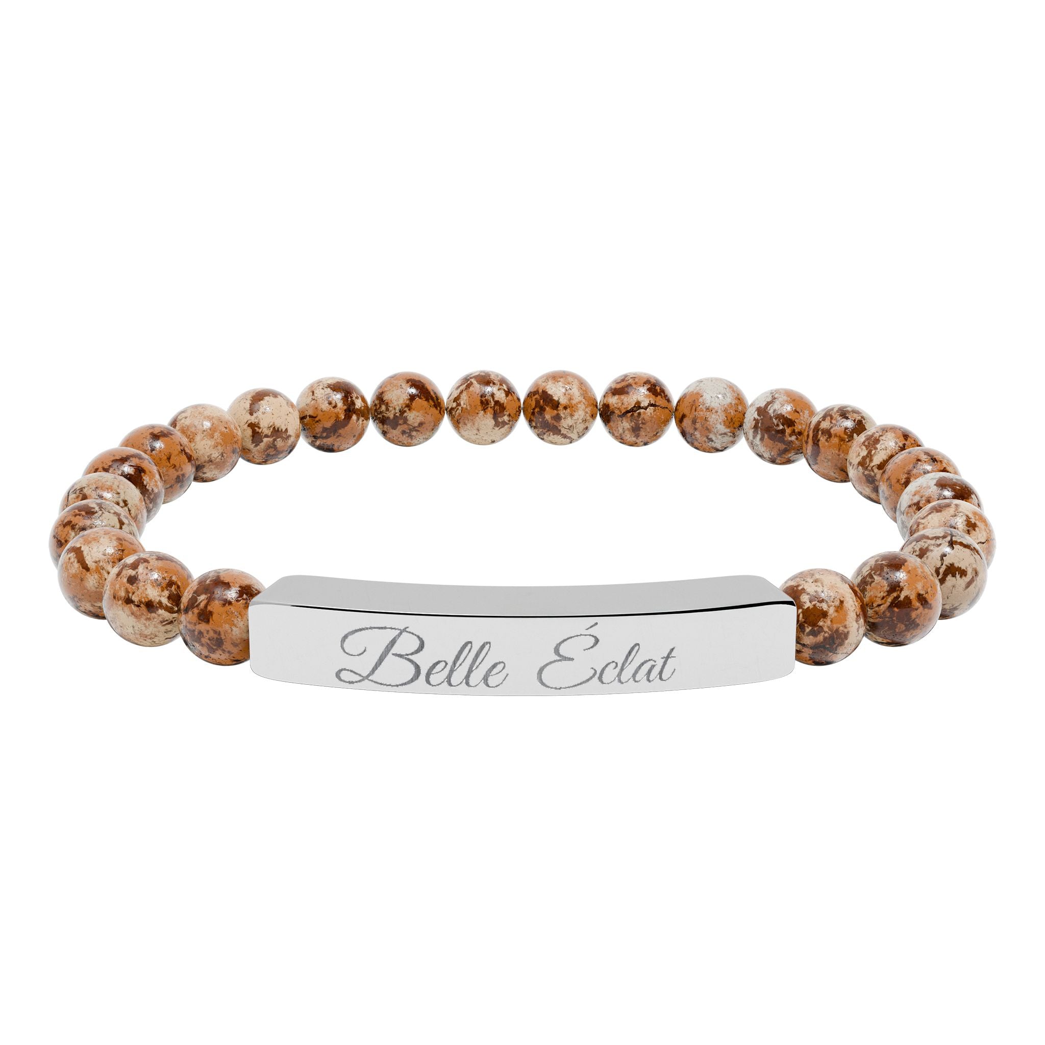 Natural Stone Stretch Bracelet (Engraved)