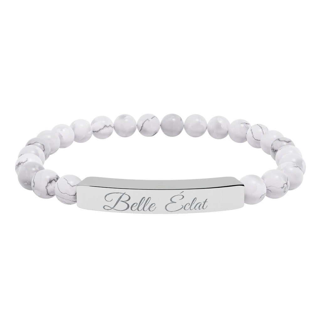 Natural Stone Stretch Bracelet (Engraved)