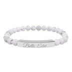 Natural Stone Stretch Bracelet (Engraved)