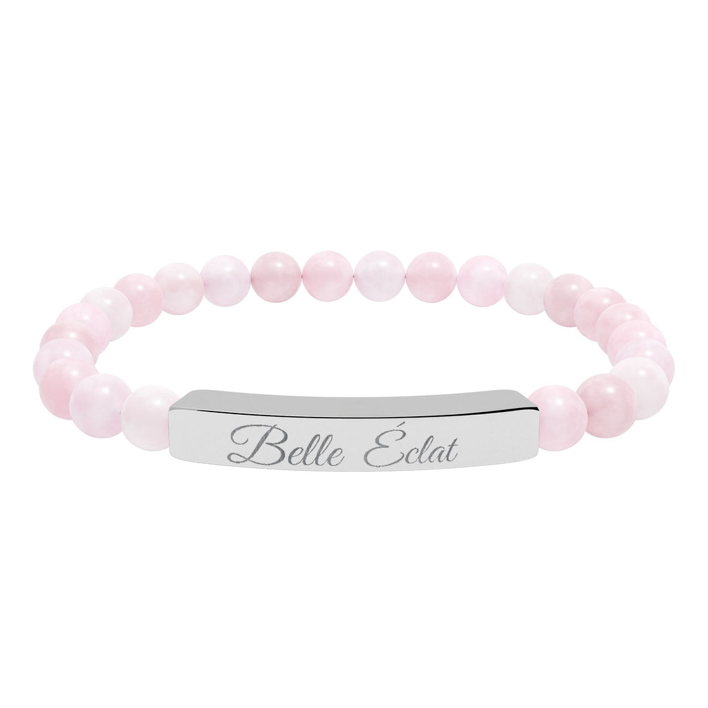 Natural Stone Stretch Bracelet (Engraved)