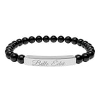 Natural Stone Stretch Bracelet (Engraved)