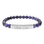 Natural Stone Stretch Bracelet (Engraved)